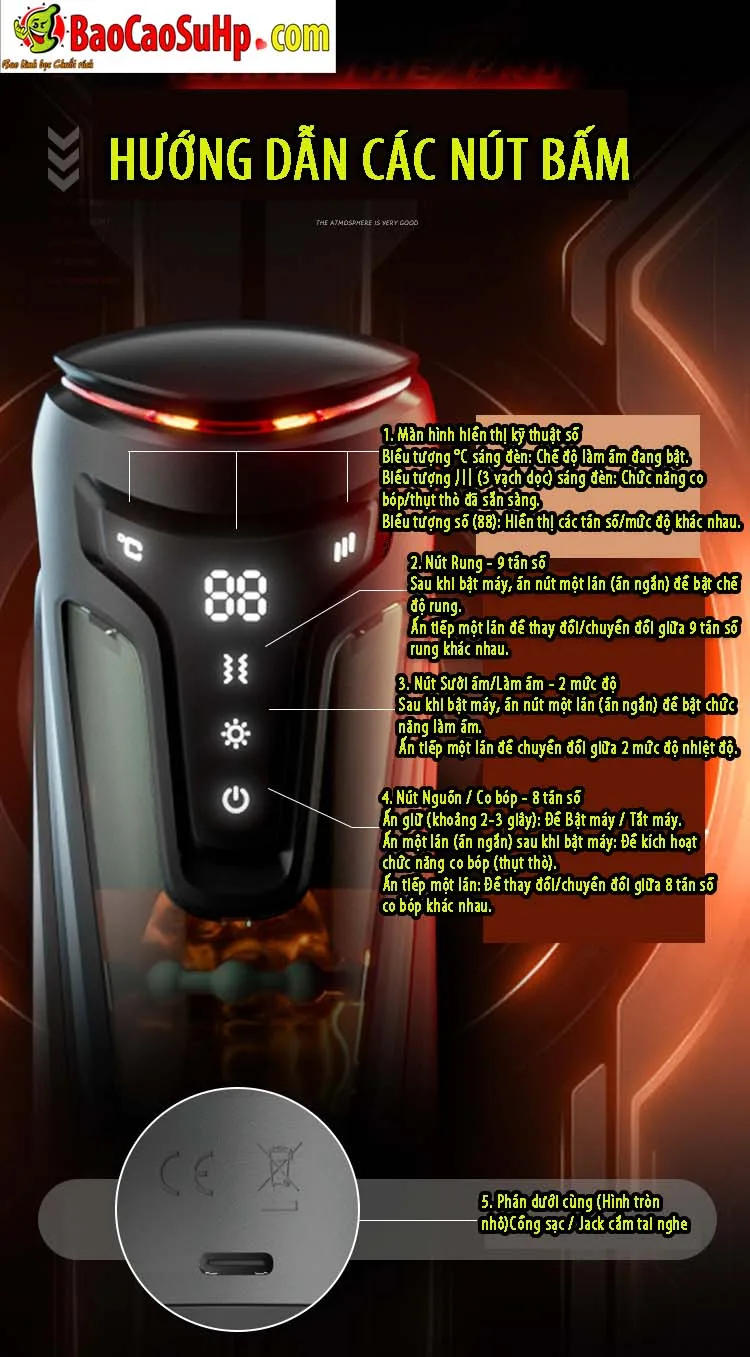 Cốc thủ dâm tự động Love Secret Mecha Warrior thụt rung bi xiết - hình ảnh giới thiệu - ảnh 10