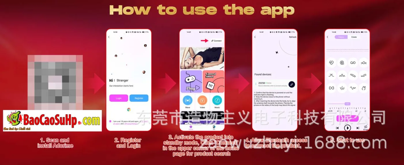 Cốc thủ dâm miệng có lưỡi Kinkage Ruriko điều khiển APP — hình 13