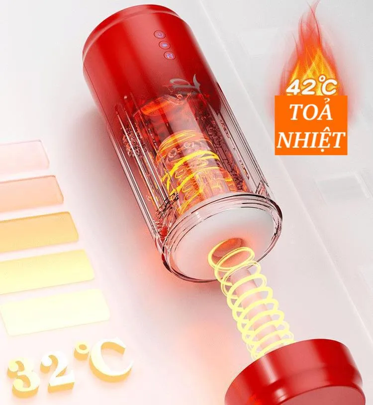 Cốc thủ dâm SOKOOT lon Coca co bóp thụt hút, phát nhiệt — Phát nhiệt tự động, làm ấm bên trong để tăng cảm giác chân