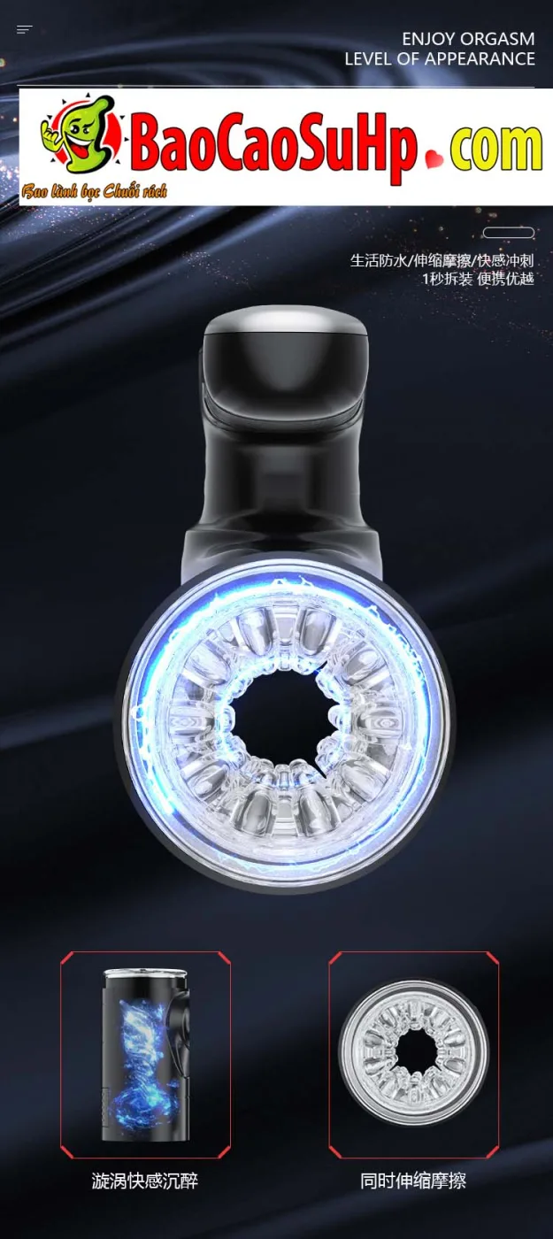 Cốc thủ dâm tự động Black Mark thụt lên xuống nhỏ gọn mạnh mẽ RC-015 - ảnh giới thiệu 9