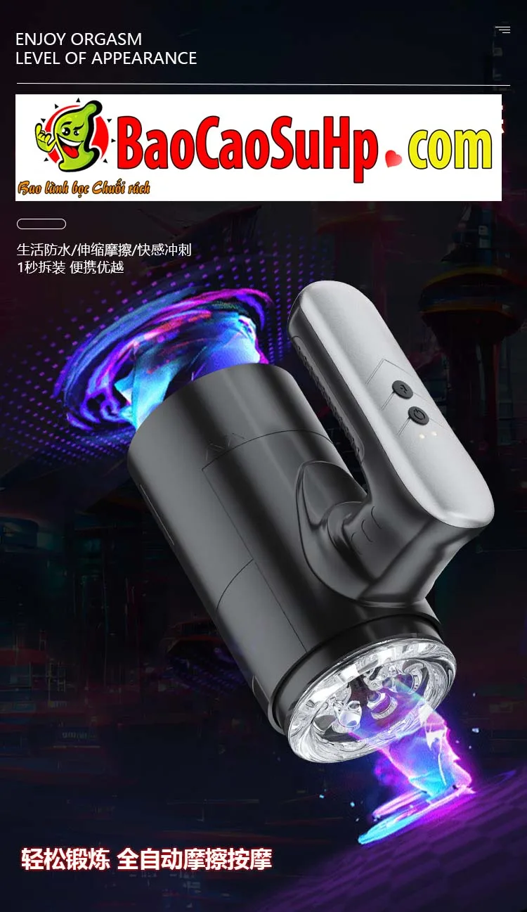 Cốc thủ dâm tự động Black Mark thụt lên xuống nhỏ gọn mạnh mẽ RC-015 - ảnh giới thiệu 10