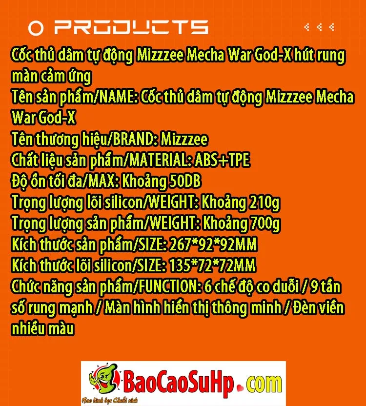 Cốc thủ dâm tự động Mizzzee Mecha War God-X hút rung màn — hình 61
