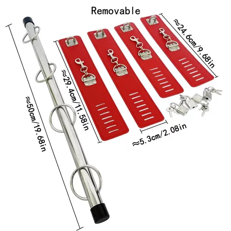 Còng tay chân cố định bằng đòn sắt – Sextoy bạo dâm BDSM — hình 3