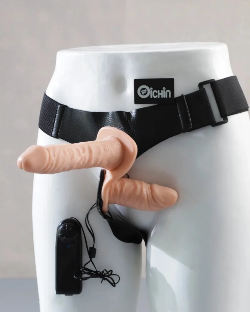 Double-Heads Strap On 2 đầu mềm mịn có rung đầy đủ