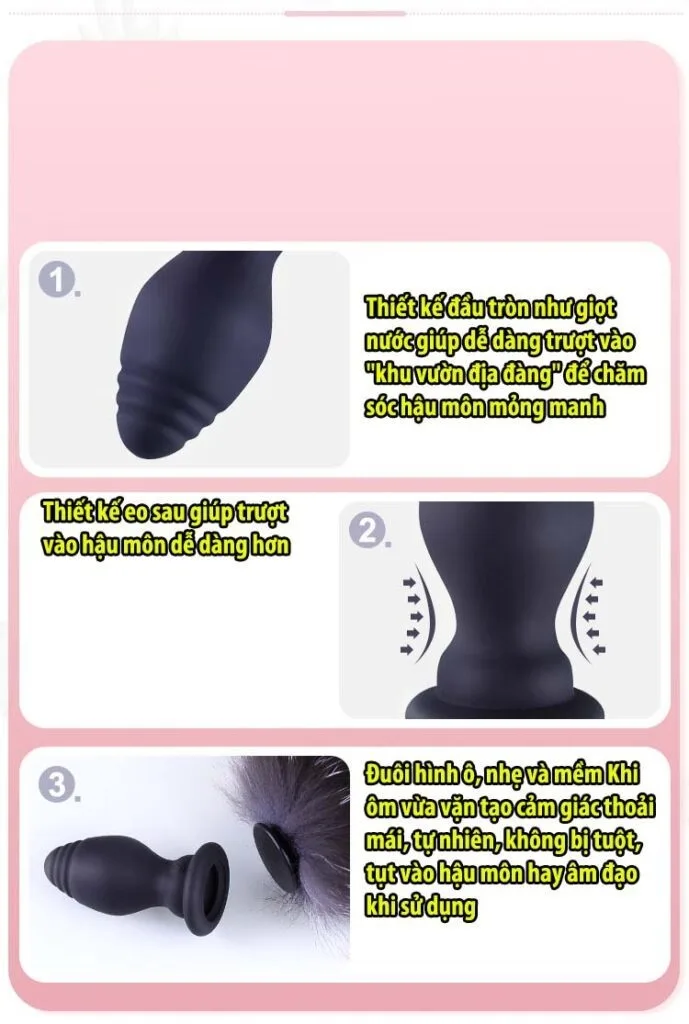 Đuôi Cáo SiliCon Cosplay Có Rung Điều Khiển Từ Xa Đuôi Chồn — Sản phẩm còn được trang bị con rung mạnh mẽ sẽ khiến hậu