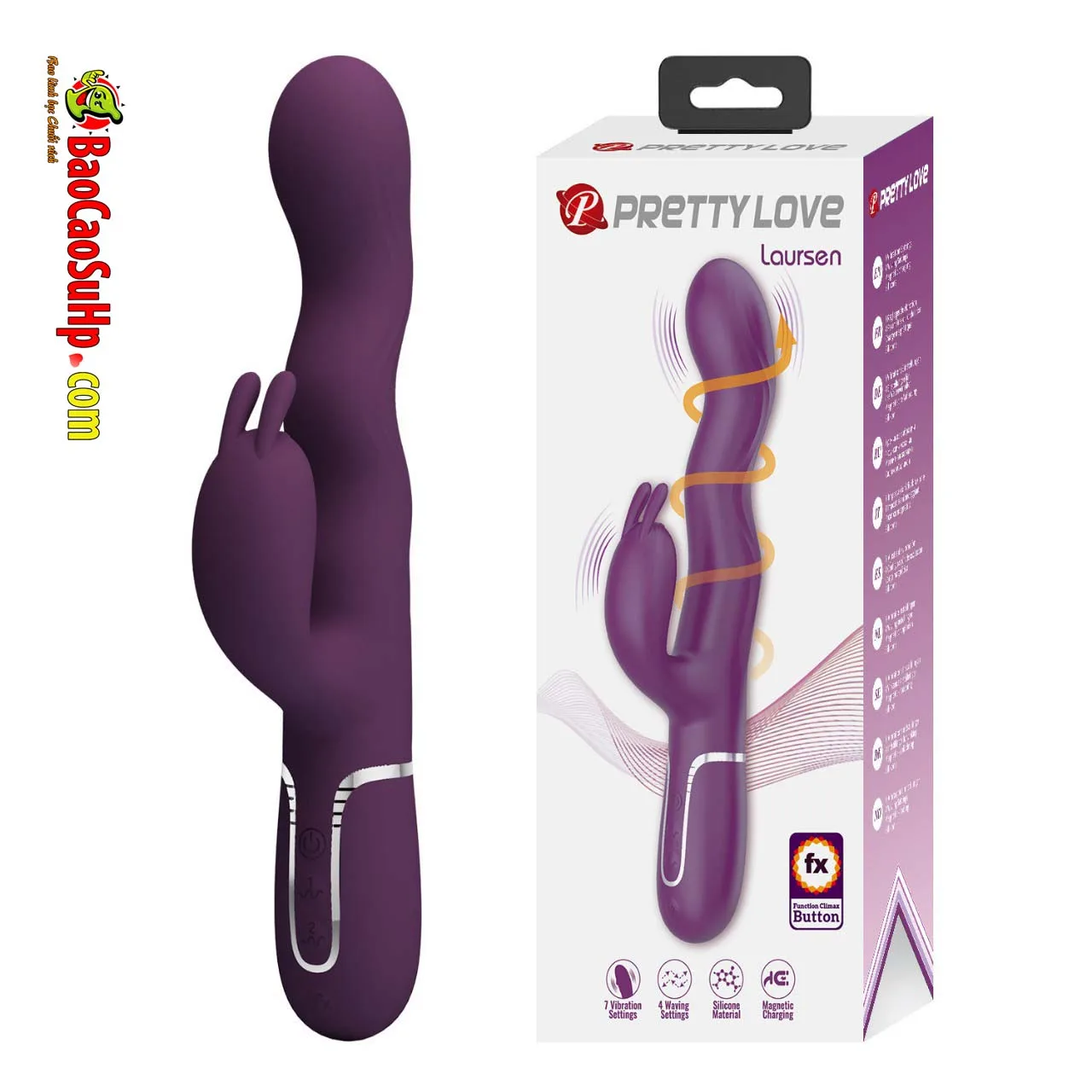 Dương vật giả 3D tai thỏ Prettylove Laursen rung ngoáy — 11.Hình ảnh giới thiệu Dương vật giả 3D tai thỏ Prettylove