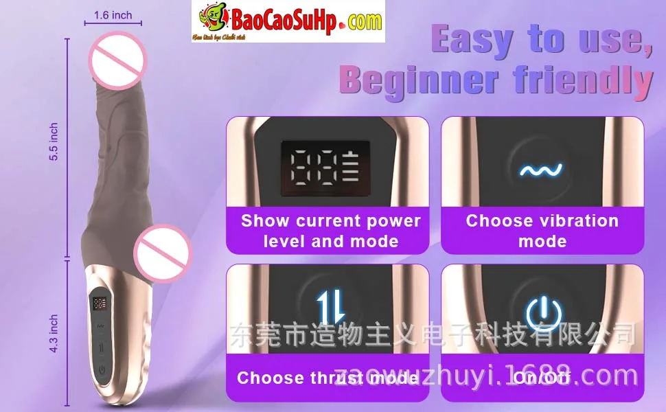 Dương vật giả Silicone Tenebris rung thụt ảnh 10