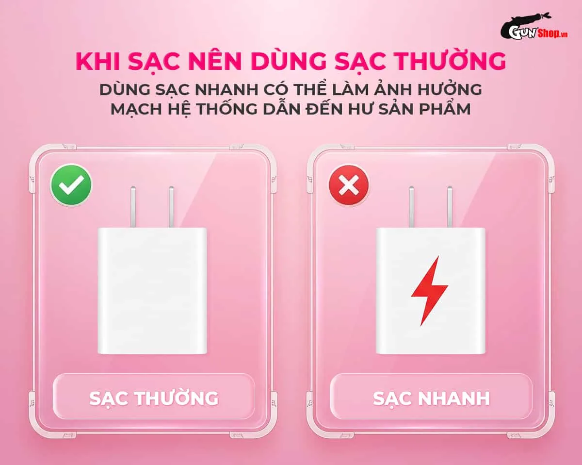 Lưu ý khi sạc que rung kích thích Galaku Ballet 2in1