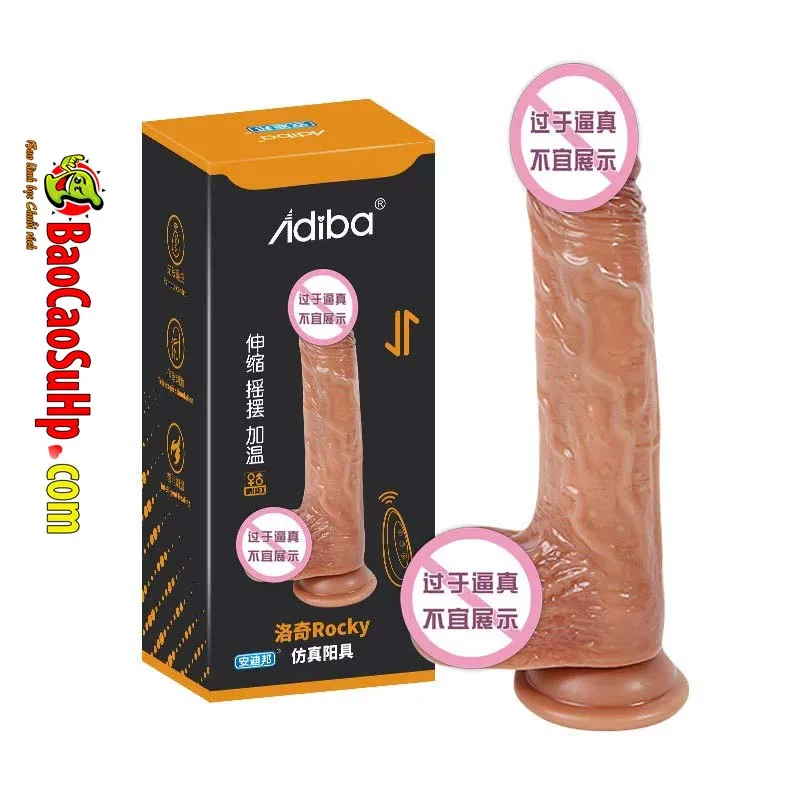 Dương vật giả đóng đất Silicone rung thụt Adiba điều khiển từ xa size nhỏ 3.5cm ảnh 2