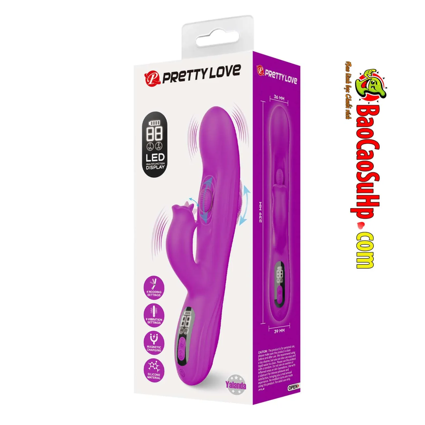 Dương vật giả lưỡi liếm Pretty Love Yalanda full Silicone — Hình ảnh giới thiệu Dương vật giả lưỡi liếm LCD Yalanda