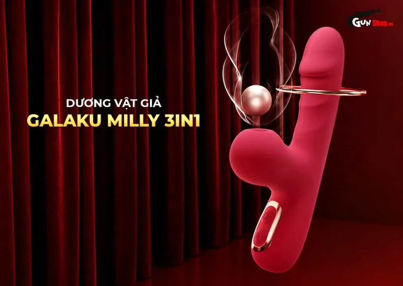 Dương vật giả mini Galaku Milly 3in1 rungbú mút kết hợp