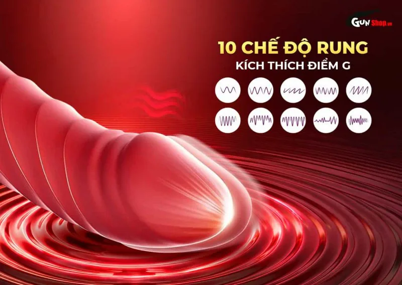 Galaku Milly 3in1 có 10 chế độ rung tại thân dương vật giả