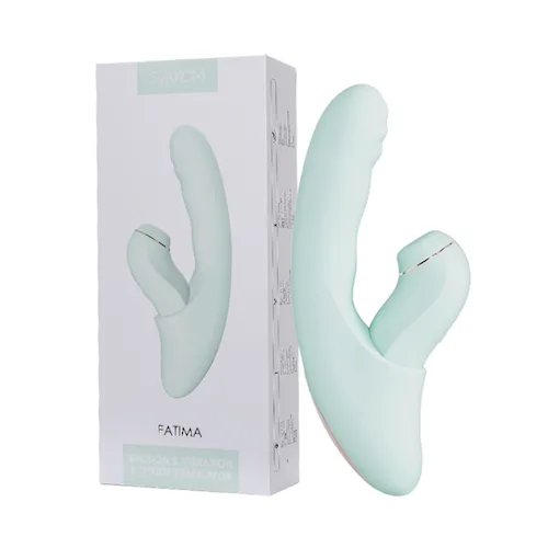 Dương vật giả SVAKOM Fatima 4 in 1 Máy Rung Thụt Hút Sưởi Ấm Hút Đa Năng Cao Cấp Cho Nữ Dương vật giả SVAKOM Fatima 4 in 1 Máy Rung Thụt Hút Sưởi — Chất Liệu Silicone Cao Cấp