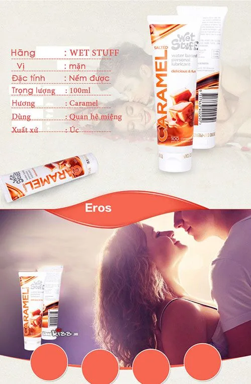 Gel bôi trơn Caramel Vị Mặn thơm ngon kích thích quan hệ — Thông số chi tiết của Gel bôi trơn Caramel Salted