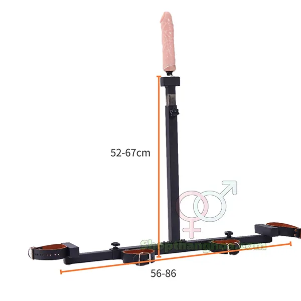 Giá đỡ dương vật giả chữ T kèm dây trói tay chân đa năng — hình 17