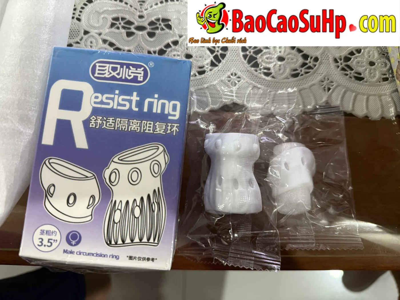 Bao cao su donden hở đầu bi sần Resist Ring tăng kính thước — Ảnh chụp sản phẩm tại shop Shop