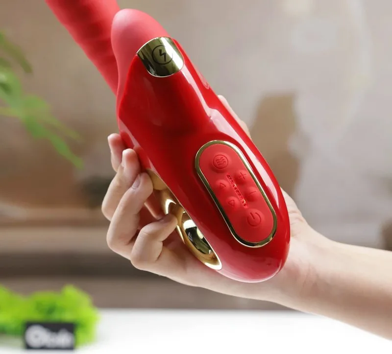 Leten Thick Pro Sex Machine màu đỏ điều khiển từ xa cận cảnh