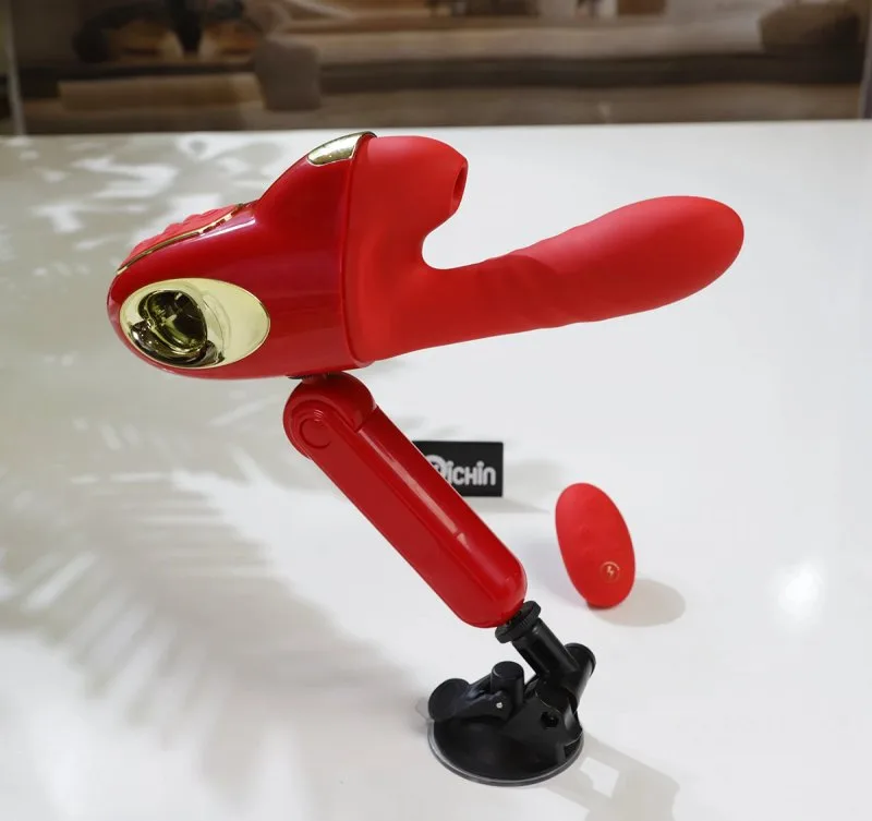 Leten Thick Pro Sex Machine màu đỏ với điều khiển từ xa đầy đủ