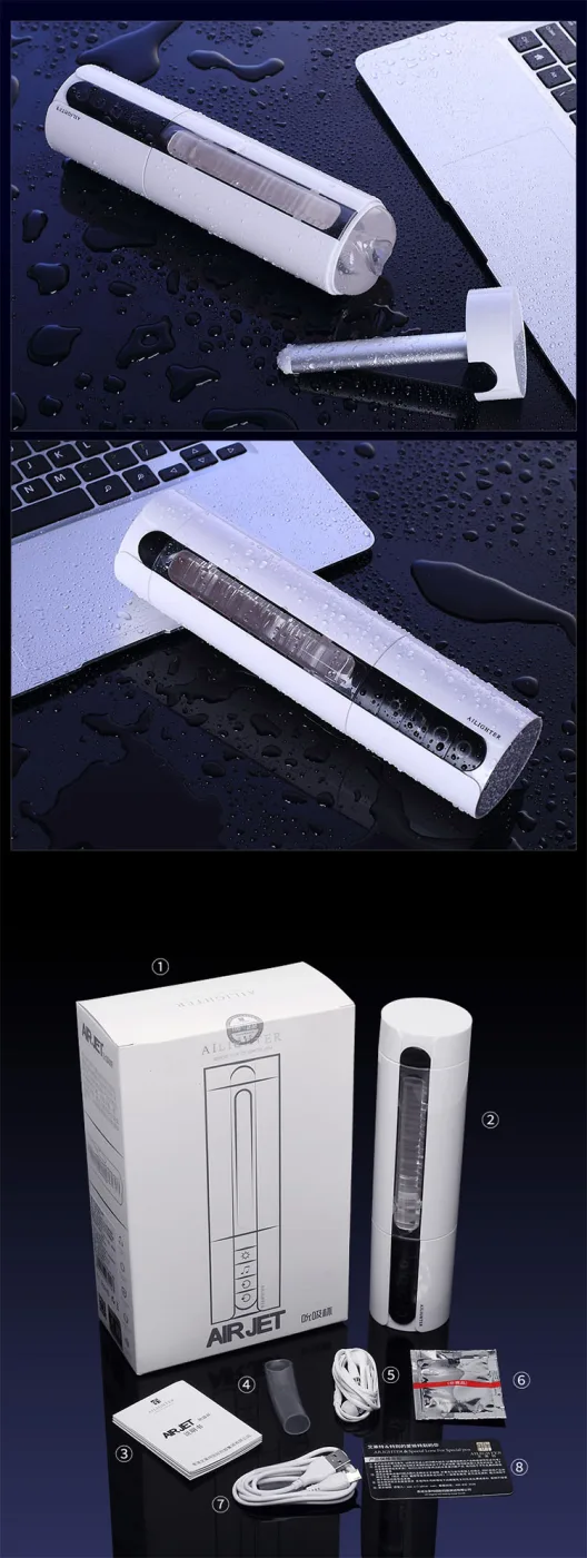 Máy bú mút dương vật tự động mini có sưởi ấm Air Jet tiện — hình 27