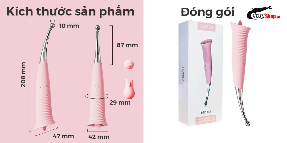 Máy massage Svakom Beverly 2 đầu liếm kích thích điểm G cao — Máy massage 2 đầu Svakom Beverly kèm lưỡi liếm kích thích (8)