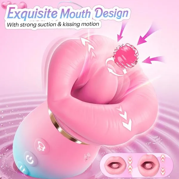 Máy massage âm vật Sovokn lưỡi liếm rung hút xoay đa chế độ — 10 Chế Độ Rung & 10 Chế Độ Liếm