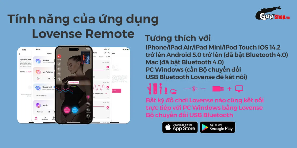 Máy massage Lovense Gemini kích thích điểm G điều khiển app — hình 11