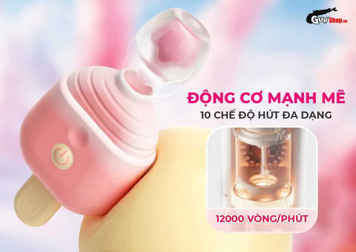 Trứng rung mini hút điểm G Suction Ice Lolly que kem kích — Động cơ hut tốc độ cao cùng 10 chế độ nhịp rung đa dạng