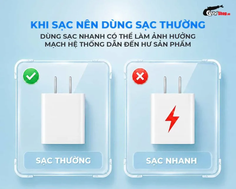Lưu ý khi sạc máy rung Galaku Freya