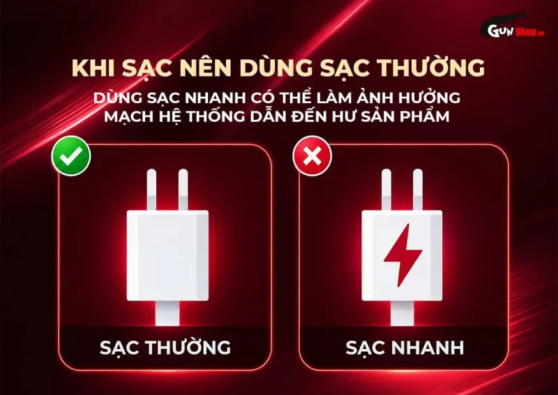 Lưu ý khi sạc máy rung massage mini Galaku Ice Cream Cone