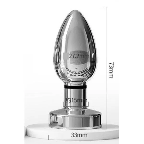 Phích cắm hậu môn inox Jiuuy rung sốc điện anal plug điều — Chất liệu kim loại mang lại cảm giác chắc tay, trọng lượng