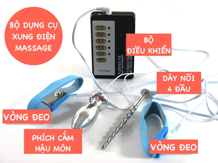 Bộ dụng cụ xung điện massage hậu môn và dương vật cực phê — Thông số kỹ thuật chuẩn xác