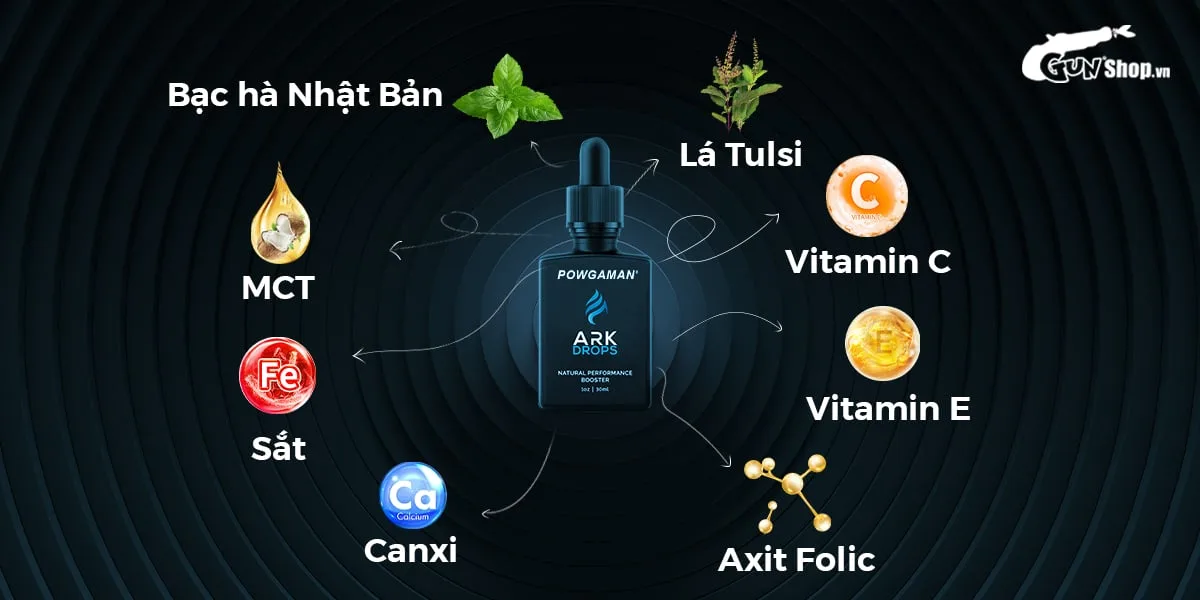 Tinh chất Powgaman Ark Drops 30ml tăng cảm xúc tự nhiên — Hiệu quả vượt trội trong từng giọt tinh chất