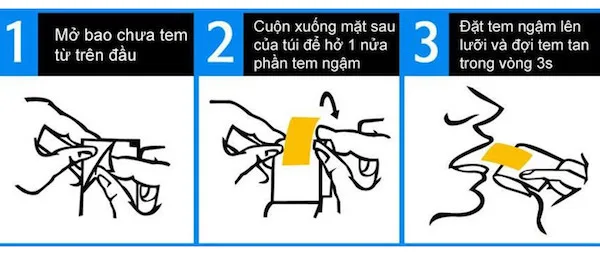 Tem ngậm Vinix 100mg Hàn Quốc tăng sinh lý kéo dài hiệu quả — Người trên 65 tuổi dùng ¼ đến ⅓ tem, điều chỉnh theo sức