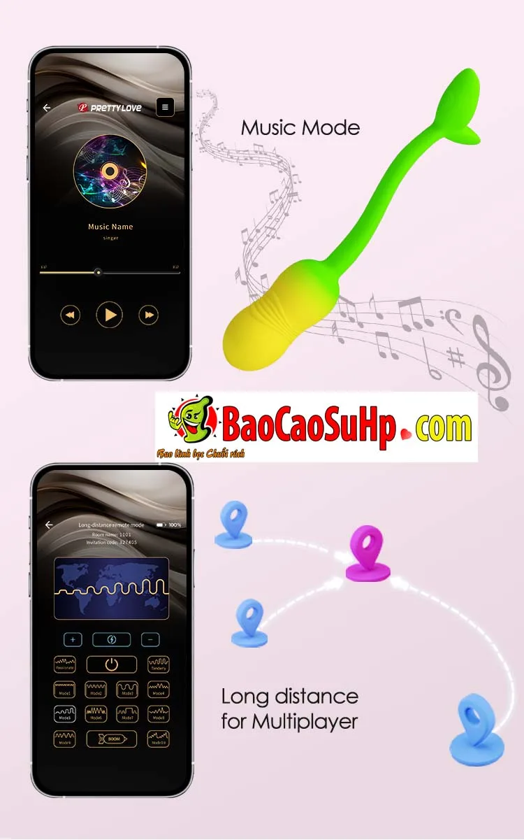 Hình ảnh giới thiệu Trứng rung điều khiển APP Global Prettylove Silicone Poulsen Đậu thần BI-300129HP 9