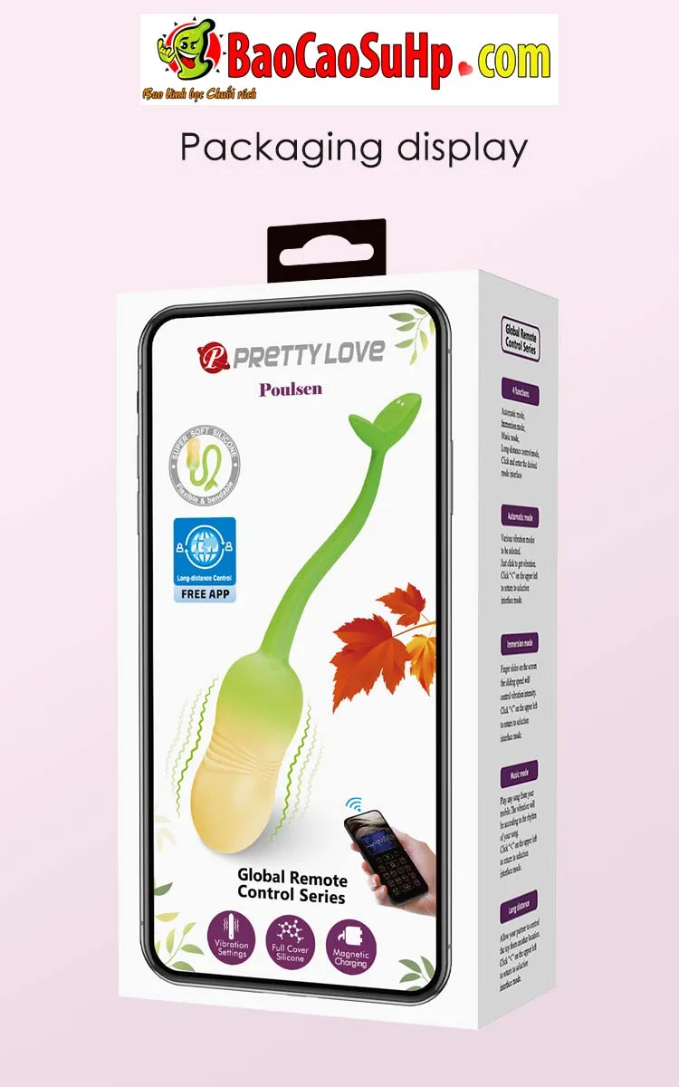 Hình ảnh giới thiệu Trứng rung điều khiển APP Global Prettylove Silicone Poulsen Đậu thần BI-300129HP 18