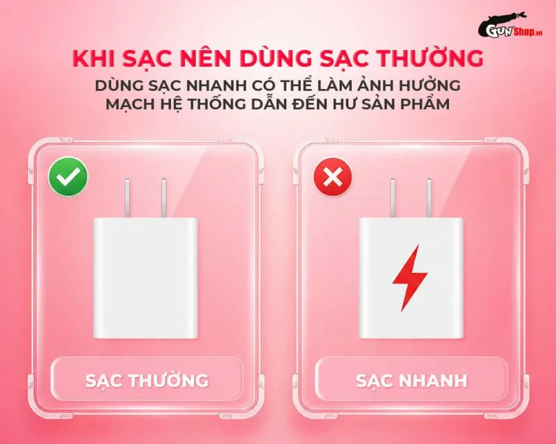Lưu ý khi sạc trứng rung Galaku Kiya Charmed II