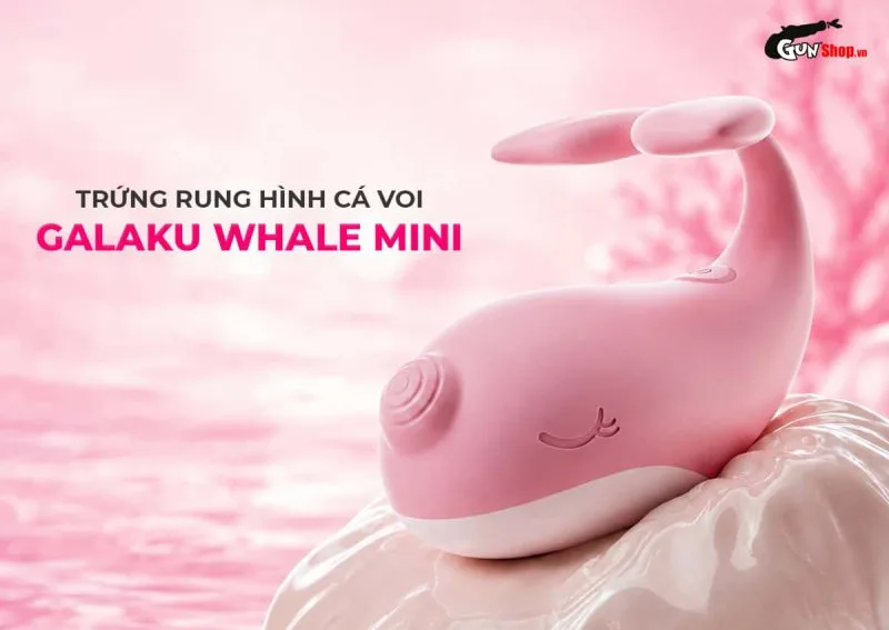 Trứng rung mini gắn quần lót Galaku Whale Mini hình cá voi màu hồng phấn pastel dễ thương