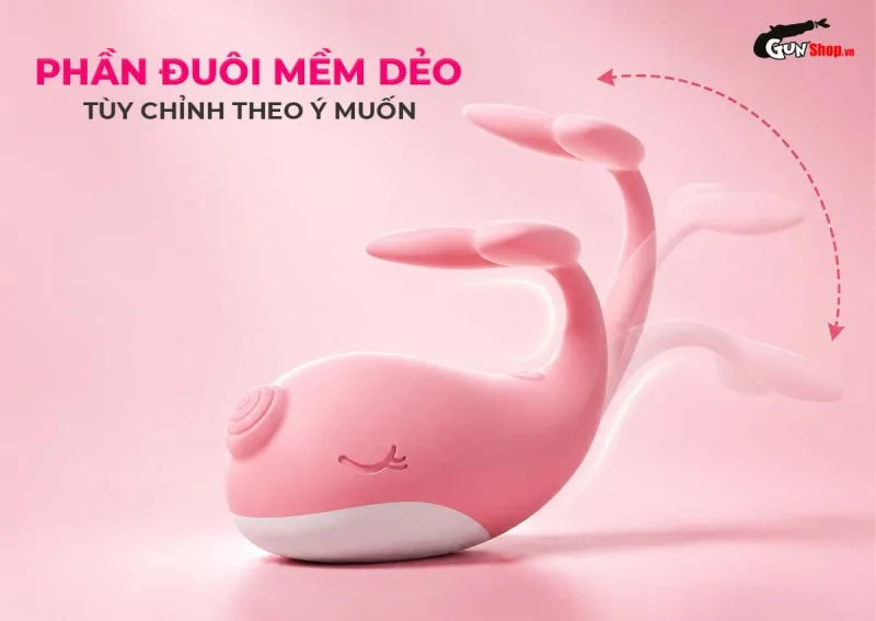 Galaku Whale Mini&amp;nbsp; với phần đuôi mềm dẻo khi rung được cộng hưởng rung động kích thích