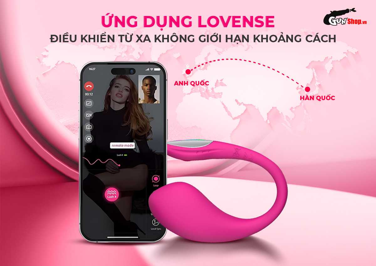 Trứng rung cao cấp Lovense Lush Mini không dây điều khiển — Điều khiển từ xa qua Bluetooth với ứng dụng Lovense Remote