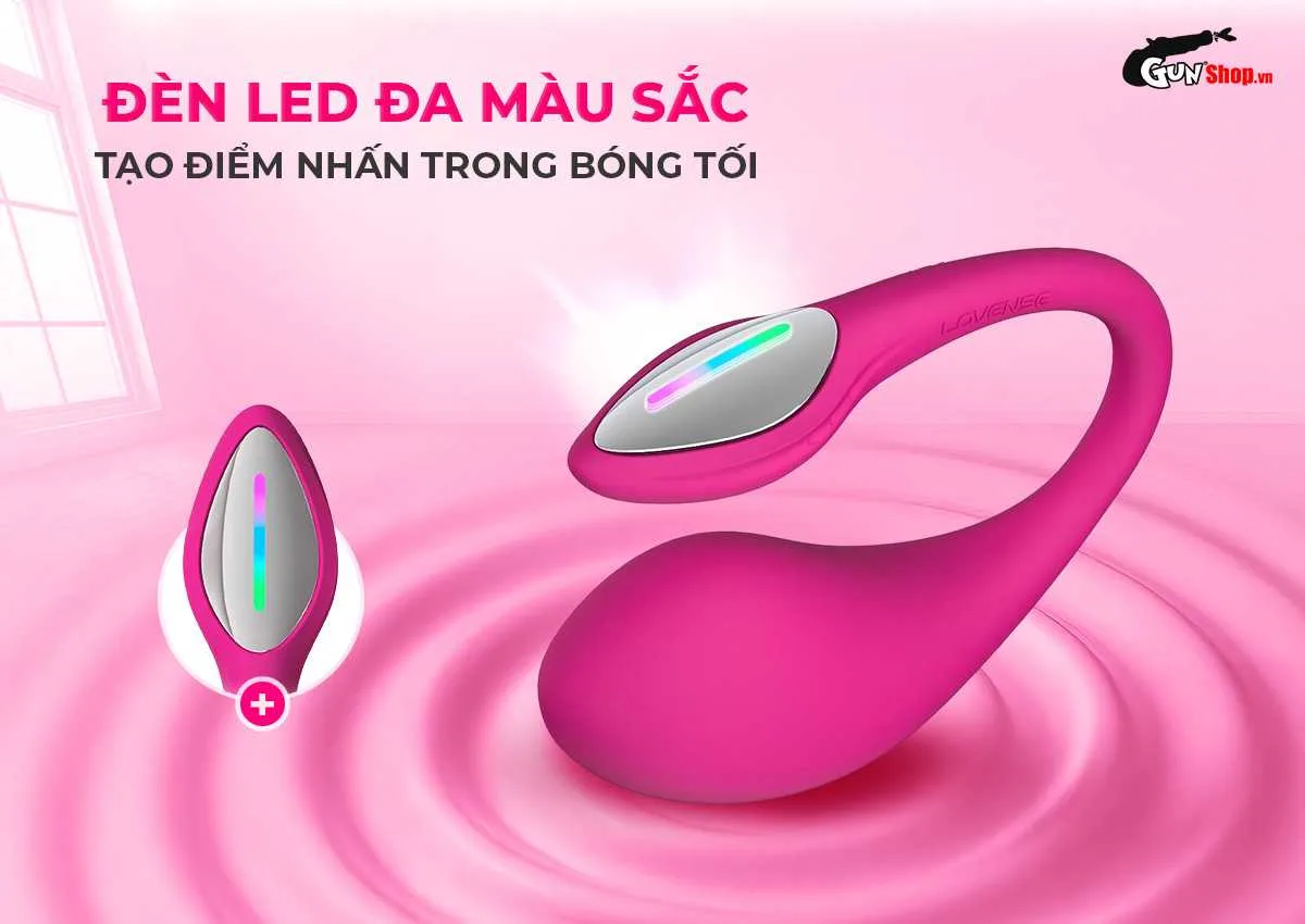 Trứng rung cao cấp Lovense Lush Mini không dây điều khiển — Đuôi đèn LED đổi màu phản ứng theo từng nhịp rung động