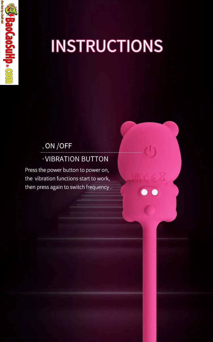 Trứng rung Prettylove Silicone Gấu Olson BI-300141 - sạc nam châm USB