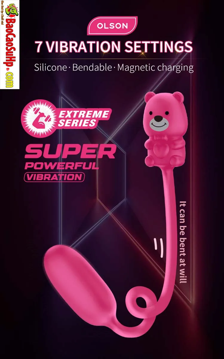 Trứng rung Prettylove Silicone Gấu Olson BI-300141: rung — hình 11