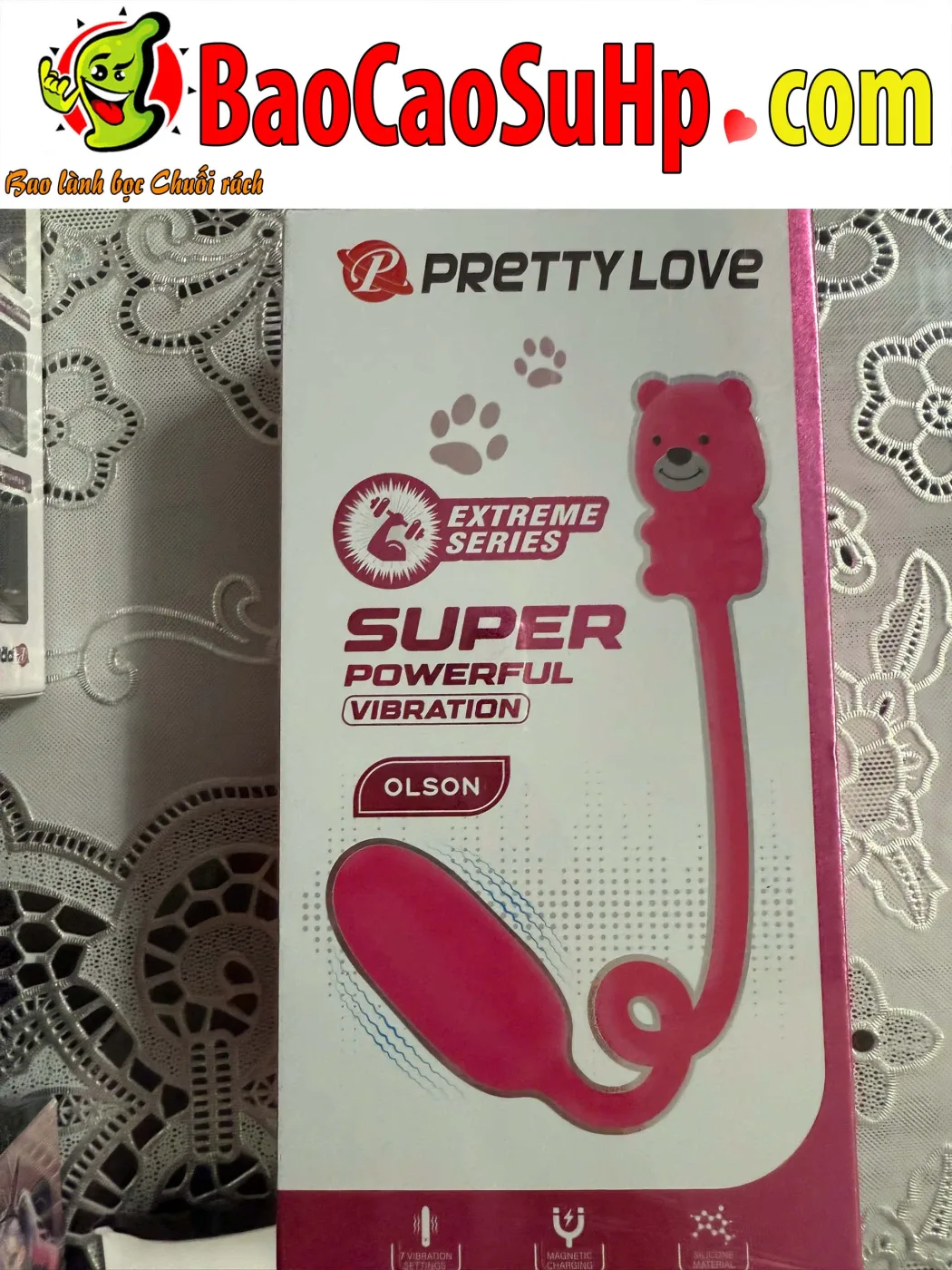 Trứng rung Prettylove Silicone Gấu Olson BI-300141: rung — Ảnh chụp: chú gấu Olson dễ thương nhưng lực rung rất mạnh