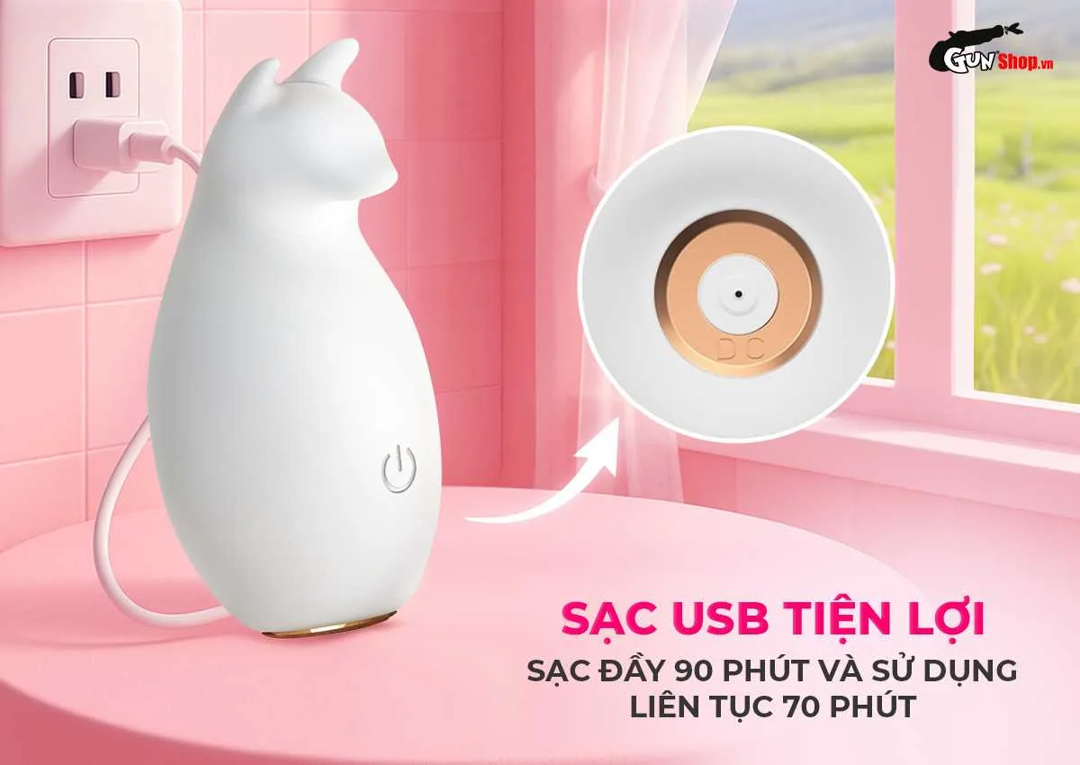Trứng rung Lilo Fox hình cáo độc đáo kích thích cực đỉnh — Sạc USB tiện lợi, đèn báo nhịp thở thông minh