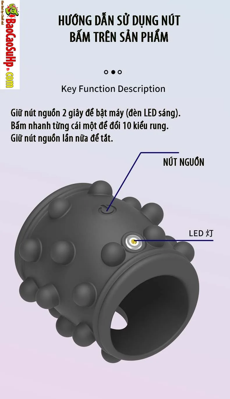 Vòng đeo dương vật Gân Gai nổi mềm mại rung mạnh mẽ SZ063 — hình 17