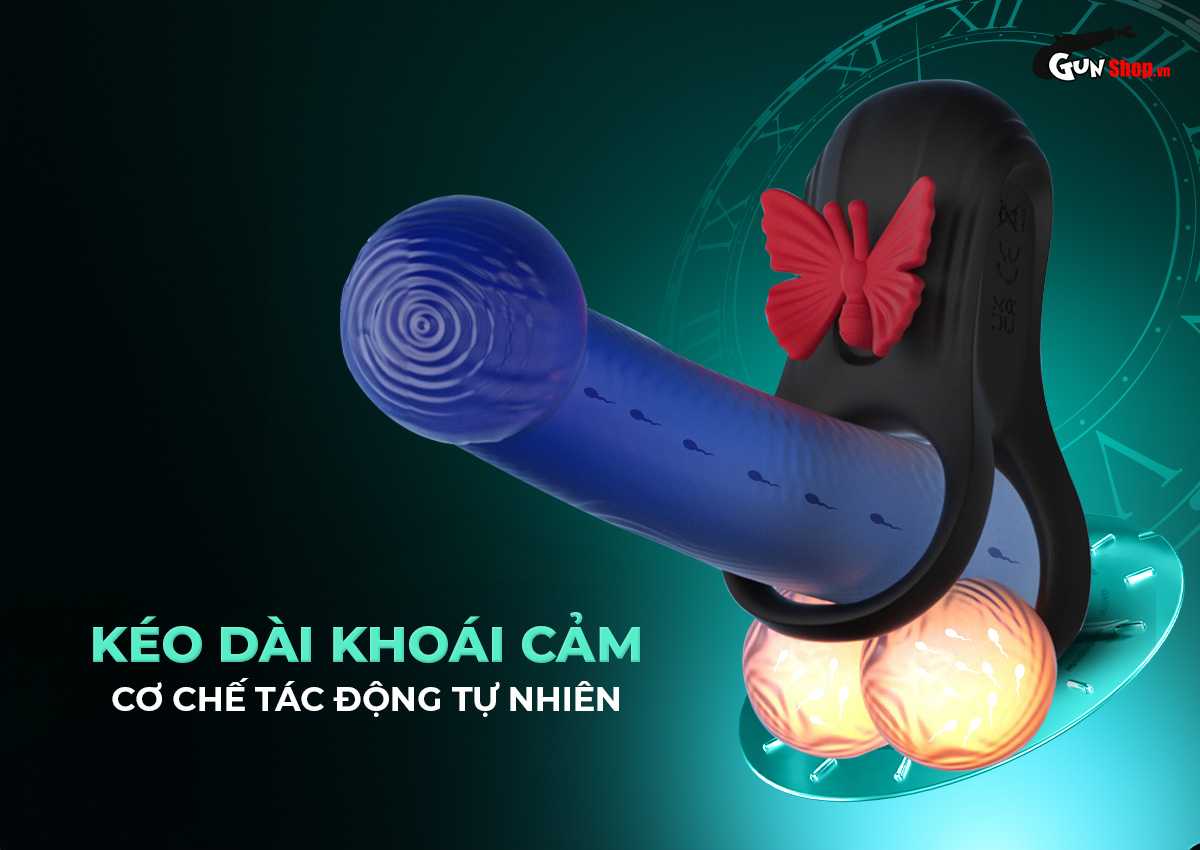 Vòng rung đôi Butterfly Ring cánh bướm tăng khoái cảm cực — Kéo dài khoái cảm bằng cơ chế tự nhiên