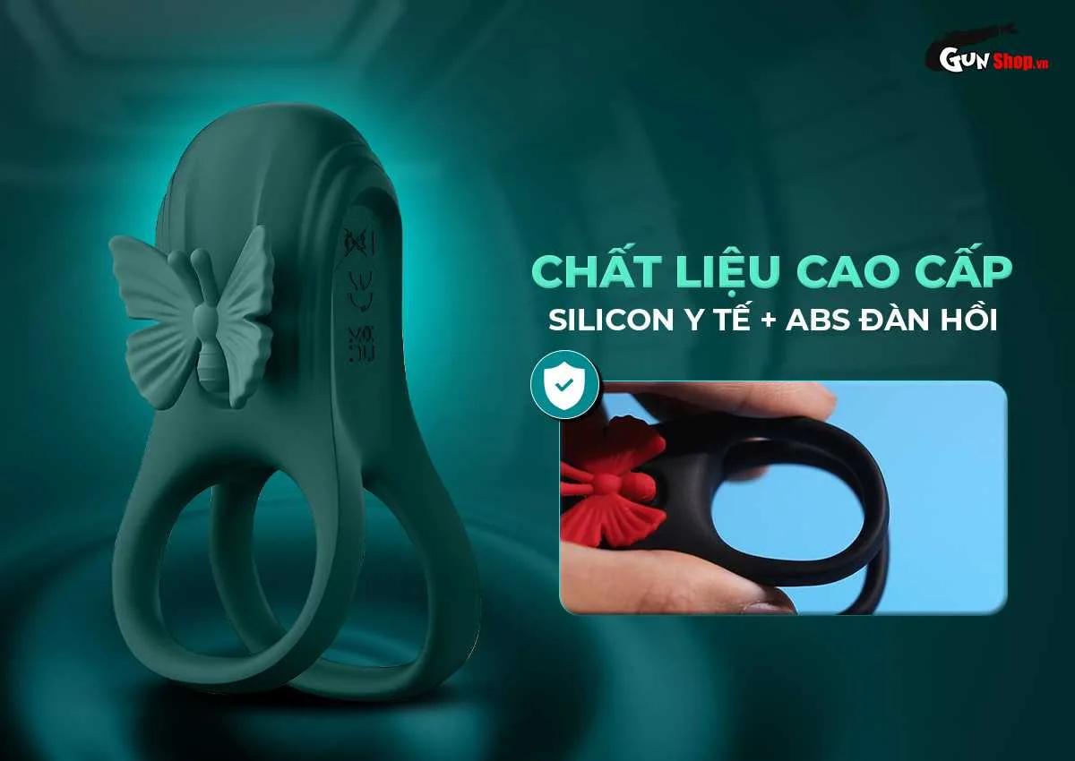Vòng rung đôi Butterfly Ring cánh bướm tăng khoái cảm cực — Chất liệu đàn hồi cao ôm khít không biến dạng