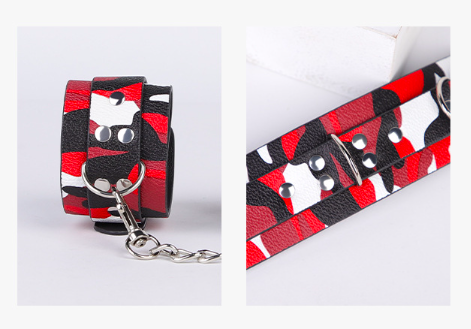 Còng tay bạo dâm bằng da PU họa tiết Camouflage