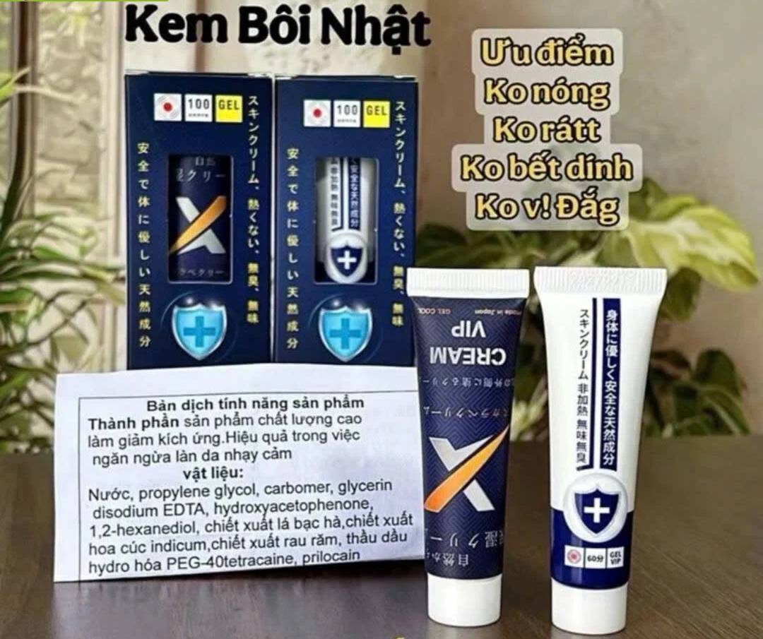 Kem Vip Nhật Trắng X Cream chính hãng tăng cường sinh lý giới kéo dài thời gian