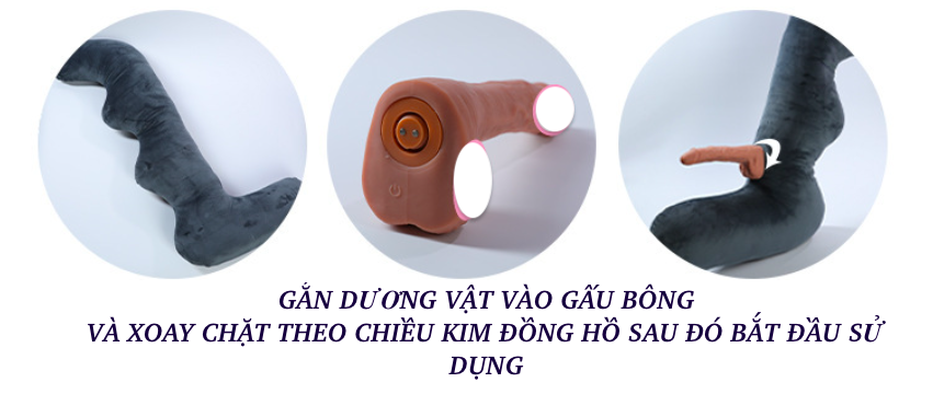 Gối ôm gắn dương vật giả Mizzzee Mona Quer rung thụt phát nhiệt cho nữ tự sướng